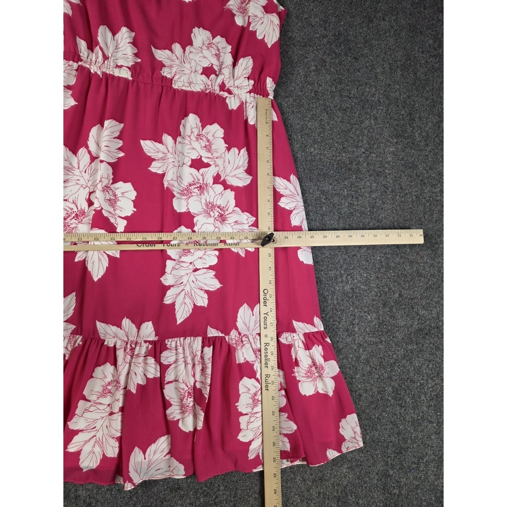 TALBOTS NWT Crepe Floral Blouson Lined Keyhole Flounce Dress Size 8 Pink - Picture 5 of 12